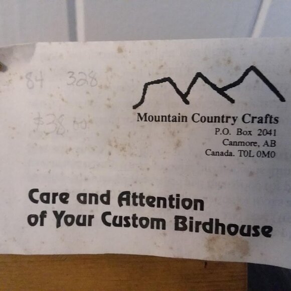 Beautiful Handmade Birdhouse with Wings Beak Eyes made in Alberta Canada - Picture 7 of 9